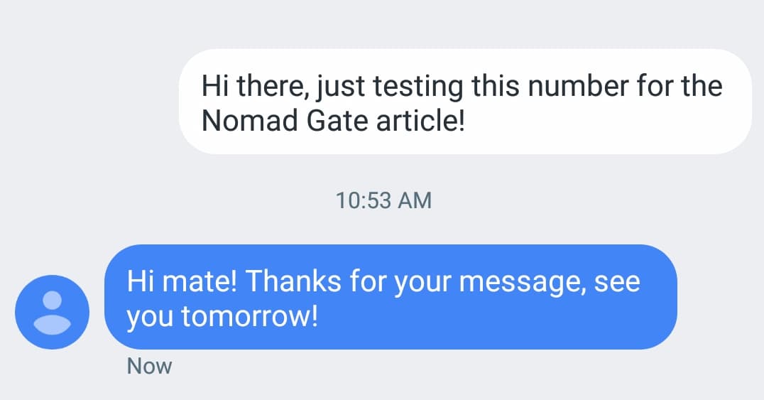 Check the SMS app on your phone, you should have received the reply now from your virtual Plivo number.;